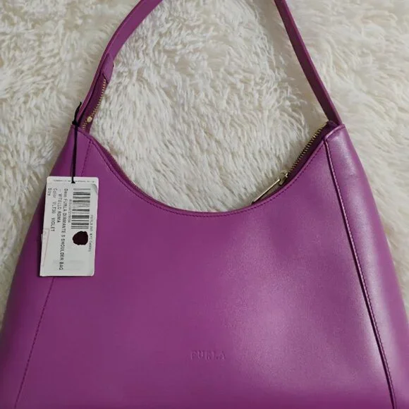 Furla Diamante S Shoulder Bag Violet NWT - Picture 4 of 10